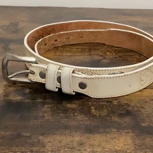 Vintage leather belt 90s Silver creek Collection white size S